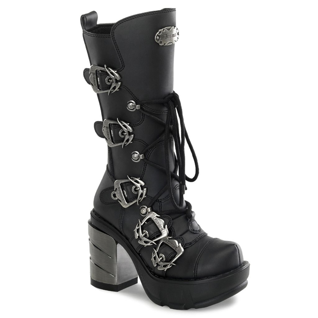 Bottes Hauteur Genoux Demonia Sinister 203 Vegan Cuir Femme - Noir 96821-STRE